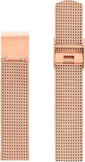 Arne Jacobsen mat rosa guld stål meshlænke 16 mm - Urma.dk