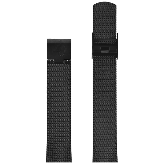 Arne Jacobsen Mat Sort Meshband 16 mm / 34 mm Ur - Urma.dk