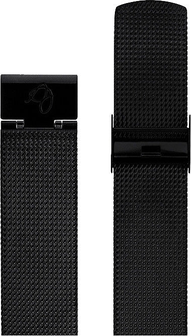 Arne Jacobsen mat sort stål meshlænke 22 mm - Urma.dk