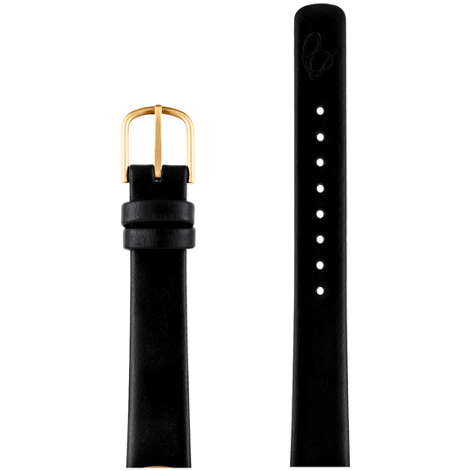 Arne Jacobsen Sort Læderrem 14 mm / 30 mm Ur - Urma.dk