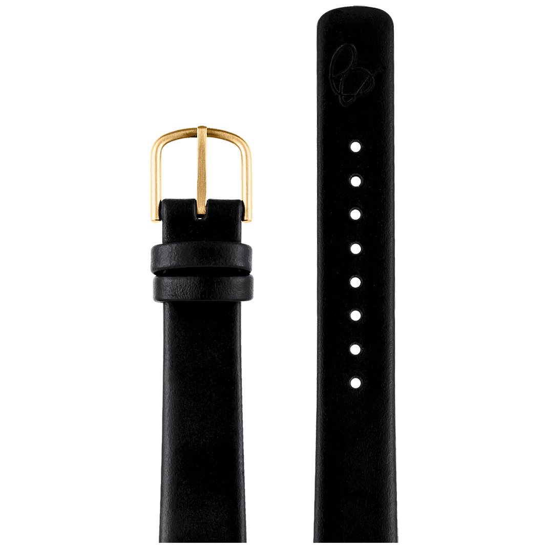 Arne Jacobsen Sort Læderrem 16 mm / 34 mm Ur - Urma.dk