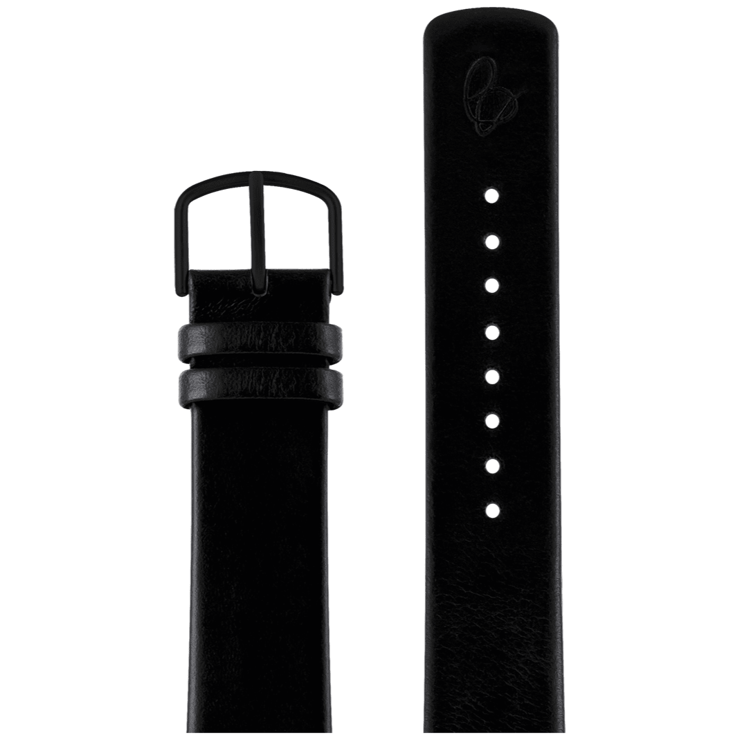 Arne Jacobsen Sort Læderrem 20 mm / 40 mm Ur - Urma.dk