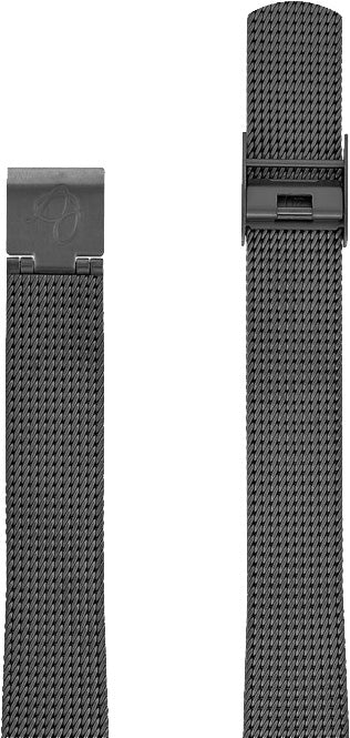 Arne Jacobsen sort stål meshlænke 14 mm / 30 mm ur - Urma.dk