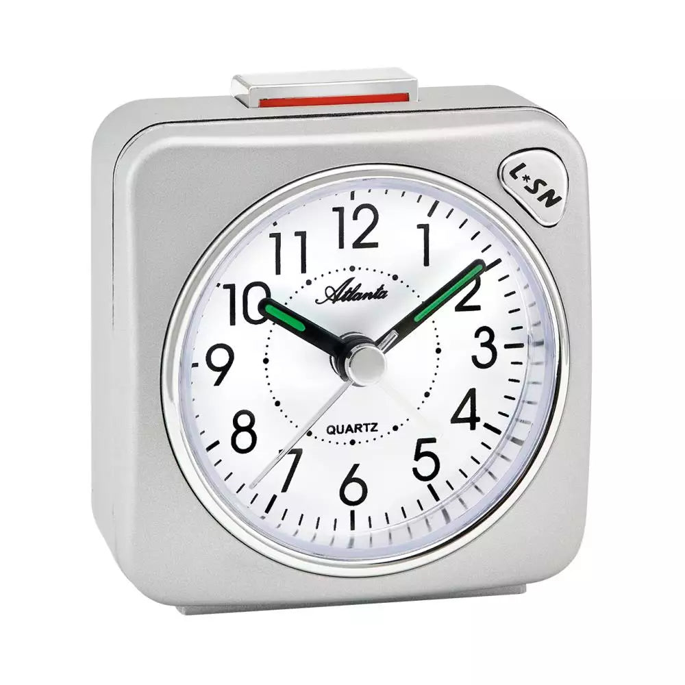 Atlanta vækkeur kompakt med lydløs sekund viser - 6 x 6 cm - Urma.dk