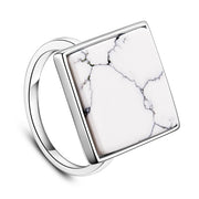 Sølv ring med marmor.