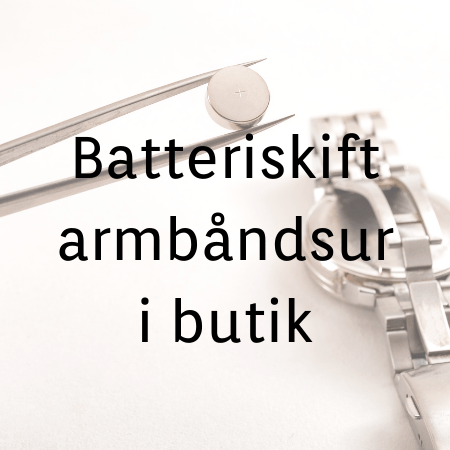 Batteriskift i armbåndsur kr. 68,-