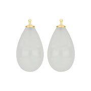 Bøhmisk kvartsglas dråbe farve04 m/fg sølv - par - Urma.dk