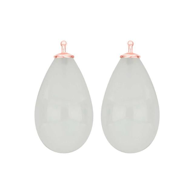 Bøhmisk kvartsglas dråbe farve04 m/rfg sølv - par - Urma.dk