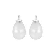 Bøhmisk kvartsglas dråbe farve04 m/rh sølv - par - Urma.dk