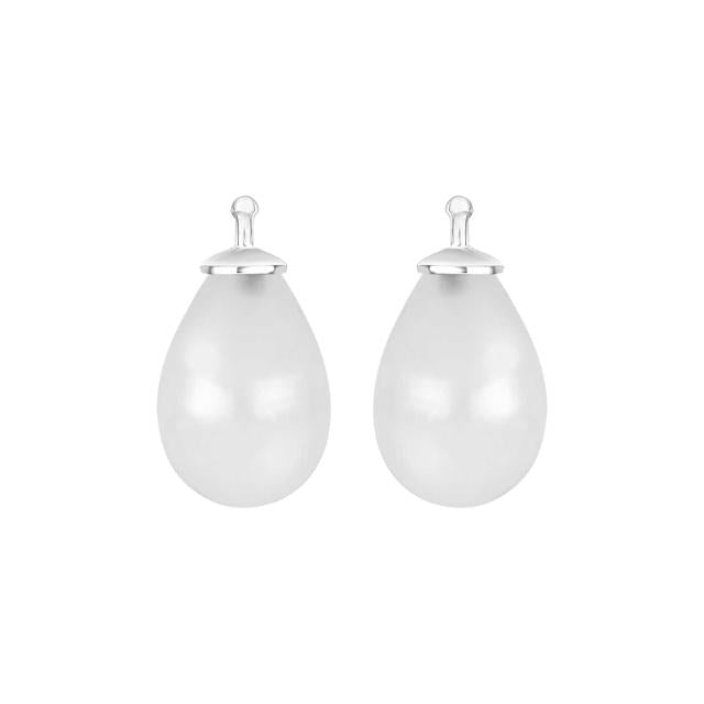 Bøhmisk kvartsglas dråbe farve04 m/rh sølv - par - Urma.dk