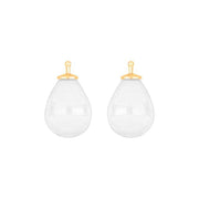 Bøhmisk kvartsglas dråbe farve09 m/fg sølv - par - Urma.dk