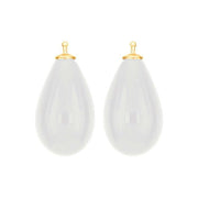 Bøhmisk kvartsglas dråbe farve09 m/fg sølv - par - Urma.dk