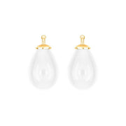 Bøhmisk kvartsglas dråbe farve09 m/fg sølv - par - Urma.dk