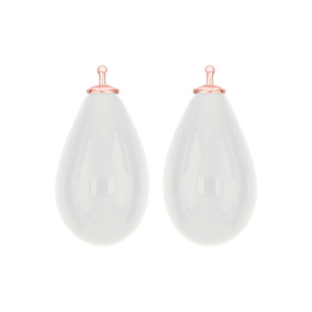 Bøhmisk kvartsglas dråbe farve09 m/rfg sølv - par - Urma.dk