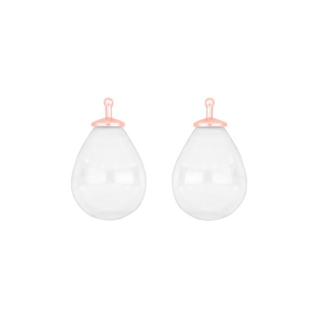 Bøhmisk kvartsglas dråbe farve09 m/rfg sølv - par - Urma.dk