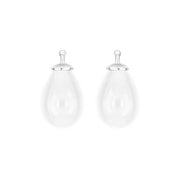 Bøhmisk kvartsglas dråbe farve09 m/rh sølv - par - Urma.dk