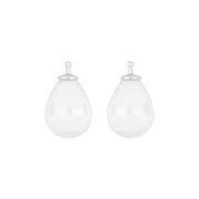 Bøhmisk kvartsglas dråbe farve09 m/rh sølv - par - Urma.dk