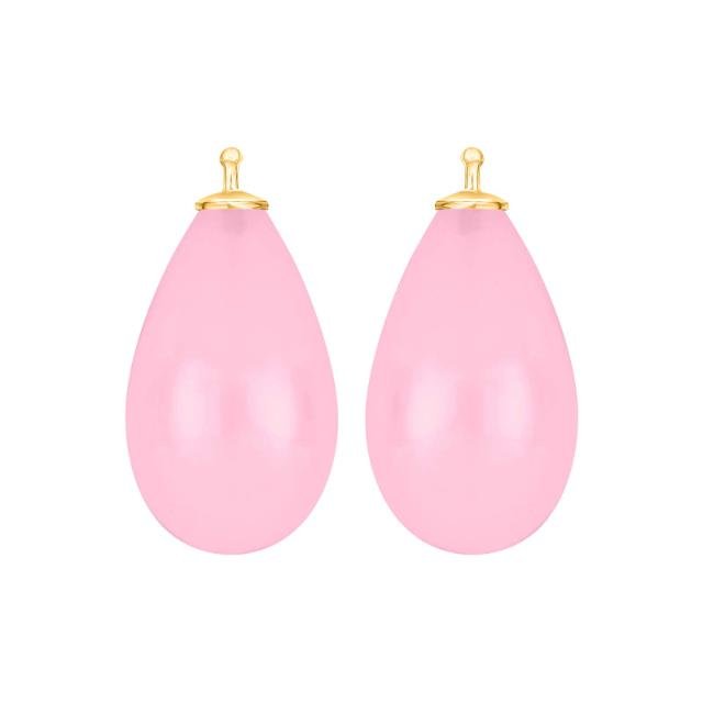 Bøhmisk kvartsglas dråbe farve11 m/fg sølv - par - Urma.dk