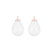 Bøhmisk kvartsglas dråbe farve11 m/rfg sølv - par - Urma.dk