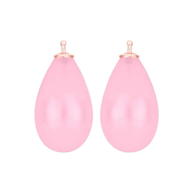 Bøhmisk kvartsglas dråbe farve11 m/rfg sølv - par - Urma.dk