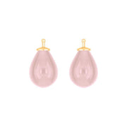 Bøhmisk kvartsglas dråbe farve12 m/fg sølv - par - Urma.dk