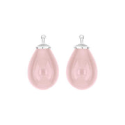 Bøhmisk kvartsglas dråbe farve12 m/rh sølv - par - Urma.dk