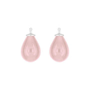 Bøhmisk kvartsglas dråbe farve12 m/rh sølv - par - Urma.dk