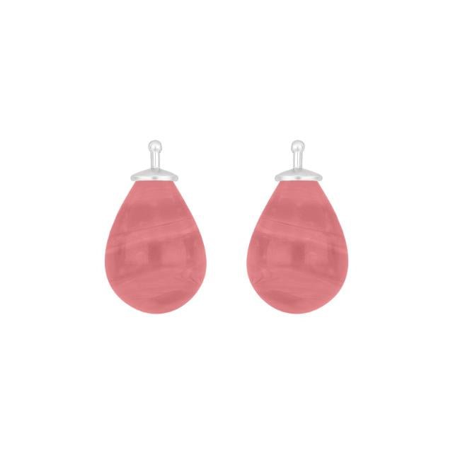 Bøhmisk kvartsglas dråbe farve13 m/rh sølv - par - Urma.dk