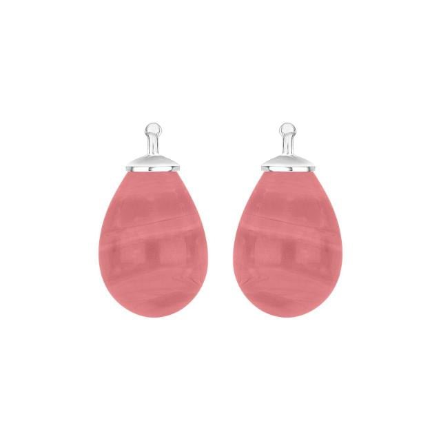 Bøhmisk kvartsglas dråbe farve13 m/rh sølv - par - Urma.dk