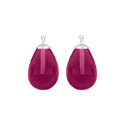 Bøhmisk kvartsglas dråbe farve14 m/rh sølv - par - Urma.dk