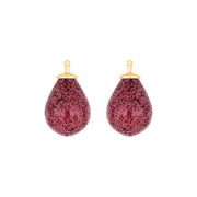 Bøhmisk kvartsglas dråbe farve15 m/fg sølv - par - Urma.dk