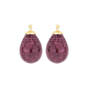 Bøhmisk kvartsglas dråbe farve15 m/fg sølv - par - Urma.dk