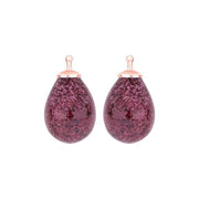 Bøhmisk kvartsglas dråbe farve15 m/rfg sølv - par - Urma.dk