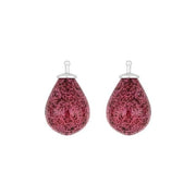 Bøhmisk kvartsglas dråbe farve15 m/rh sølv - par - Urma.dk