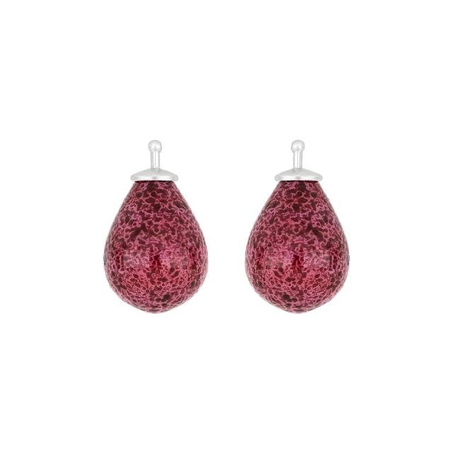 Bøhmisk kvartsglas dråbe farve15 m/rh sølv - par - Urma.dk