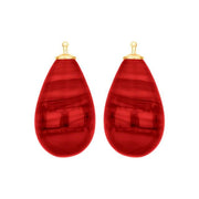 Bøhmisk kvartsglas dråbe farve16 m/fg sølv - par - Urma.dk