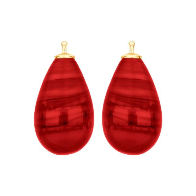 Bøhmisk kvartsglas dråbe farve16 m/fg sølv - par - Urma.dk