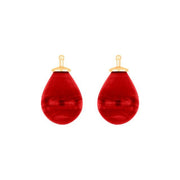 Bøhmisk kvartsglas dråbe farve16 m/fg sølv - par - Urma.dk