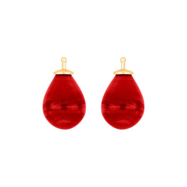 Bøhmisk kvartsglas dråbe farve16 m/fg sølv - par - Urma.dk