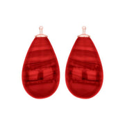 Bøhmisk kvartsglas dråbe farve16 m/rfg sølv - par - Urma.dk