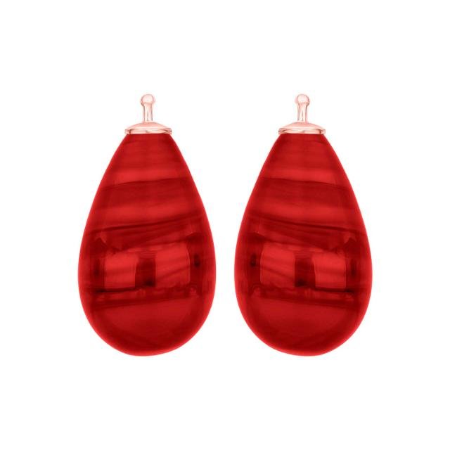 Bøhmisk kvartsglas dråbe farve16 m/rfg sølv - par - Urma.dk