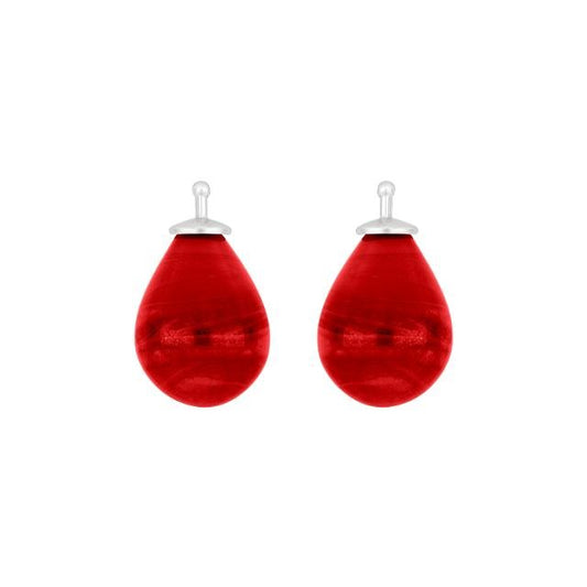 Bøhmisk kvartsglas dråbe farve16 m/rh sølv - par - Urma.dk