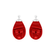 Bøhmisk kvartsglas dråbe farve16 m/rh sølv - par - Urma.dk