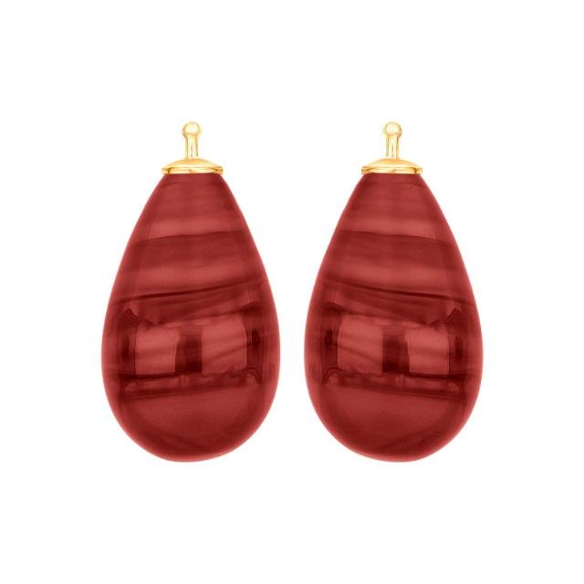 Bøhmisk kvartsglas dråbe farve17 m/fg sølv - par - Urma.dk