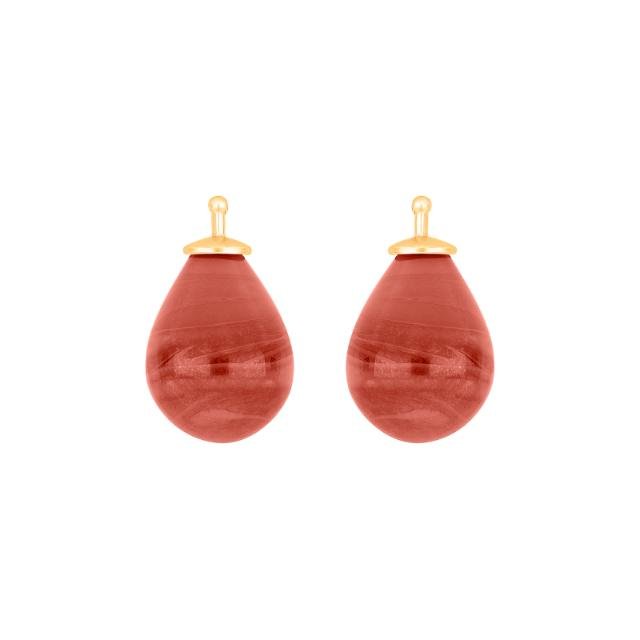 Bøhmisk kvartsglas dråbe farve17 m/fg sølv - par - Urma.dk