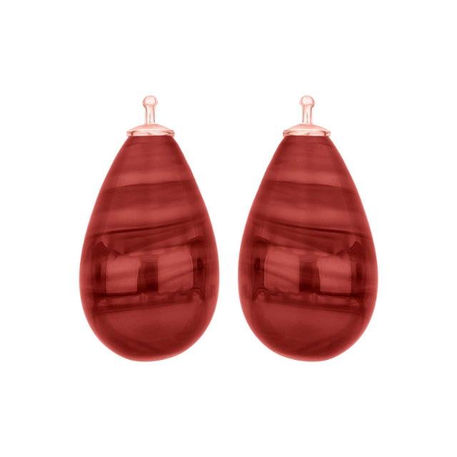 Bøhmisk kvartsglas dråbe farve17 m/rfg sølv - par - Urma.dk