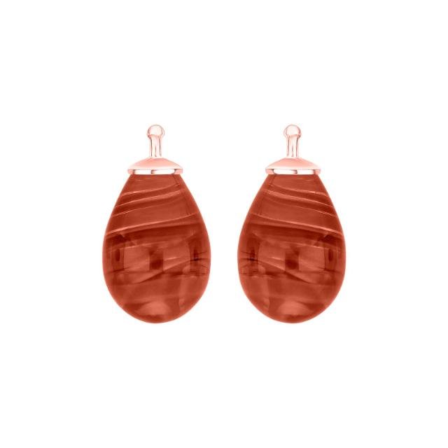 Bøhmisk kvartsglas dråbe farve17 m/rfg sølv - par - Urma.dk