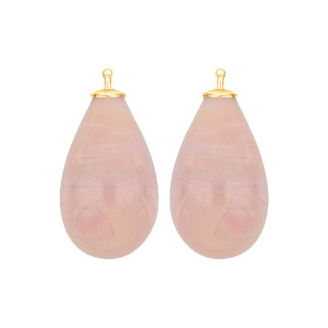 Bøhmisk kvartsglas dråbe farve24 m/fg sølv - par - Urma.dk