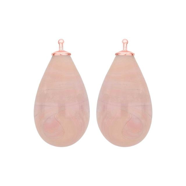 Bøhmisk kvartsglas dråbe farve24 m/rfg sølv - par - Urma.dk