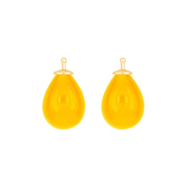 Bøhmisk kvartsglas dråbe farve25 m/fg sølv - par - Urma.dk